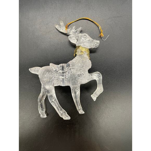 Vintage Set of 5 Acrylic Reindeer Christmas Ornaments - Picture 4 of 5